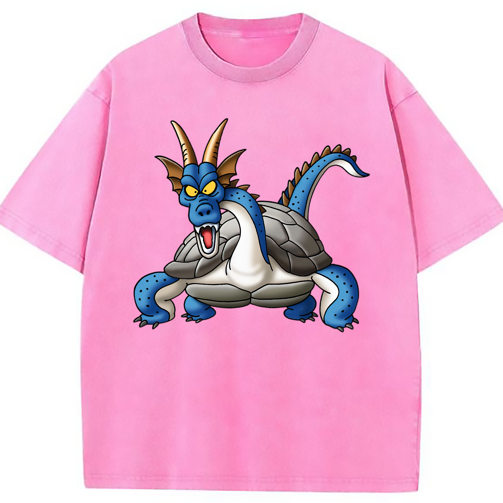 （画像用） ドラゴンクエスト Doragon Kuesuto Dragon Quest 綿100% ヴィンテージ風 半袖Tシャツ（フロントプリント）